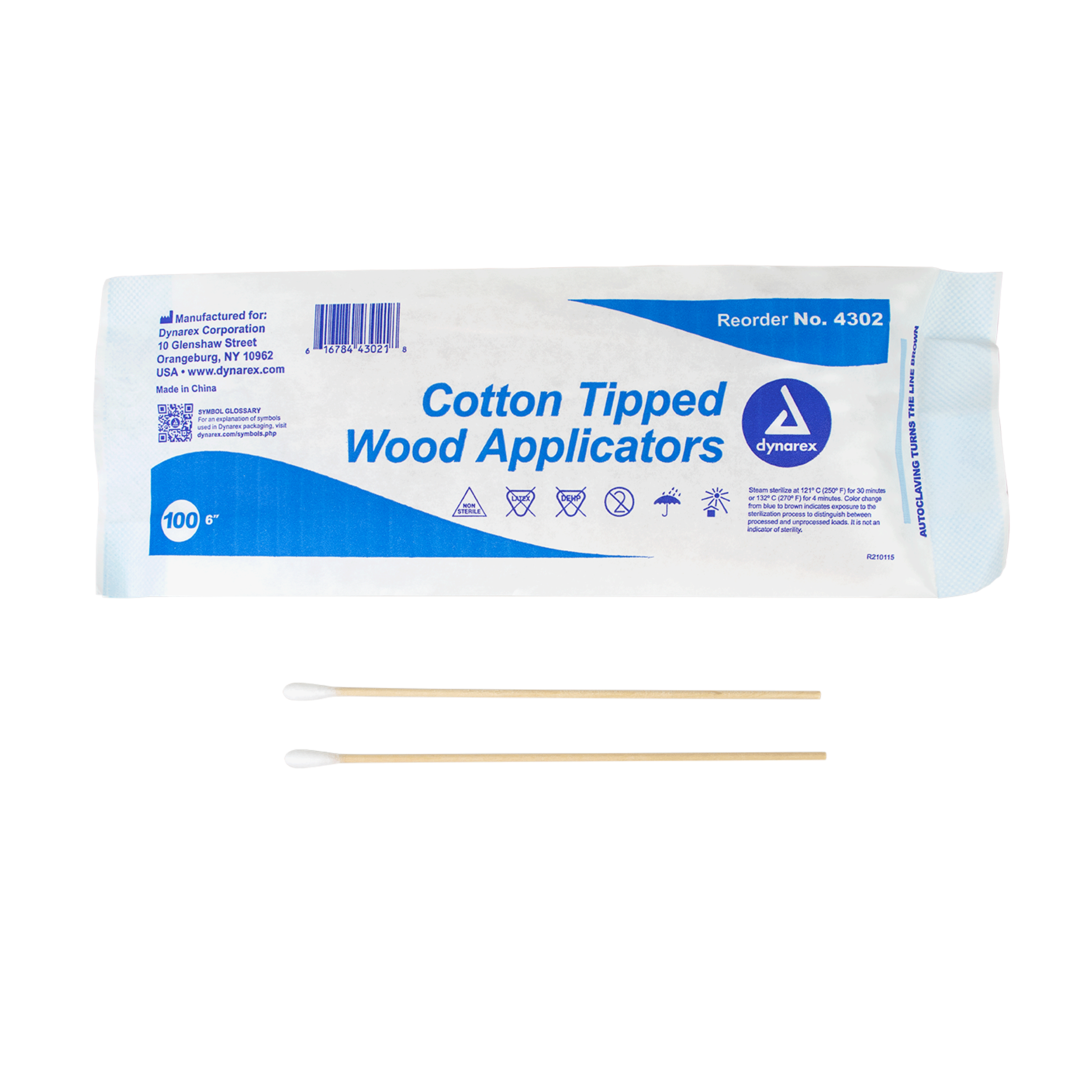 Cotton Tipped Wood Applicators Non-sterile 6in