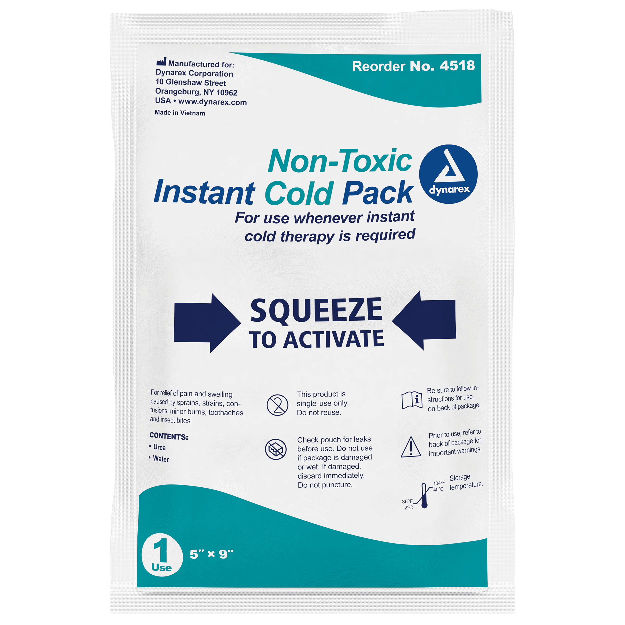 Instant Cold Pack With Urea (Non-Toxic), 5″ X 9″