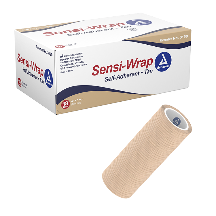 Sensi Wrap, Self-Adherent – 4″ X 5 Yds Tan, Not Made With Natural Rubber Latex