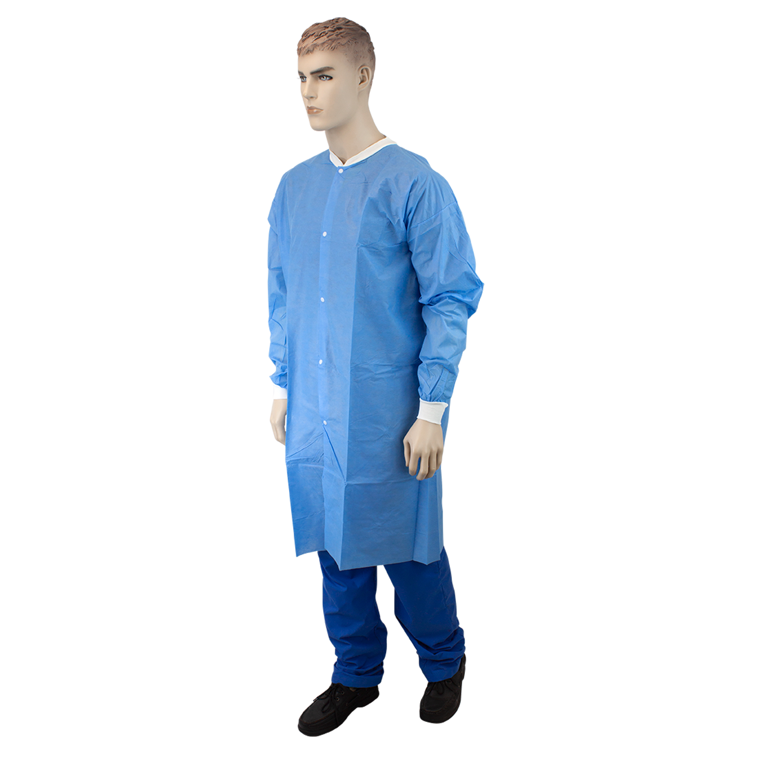 Lab Coat W/out Pockets Blue, Small