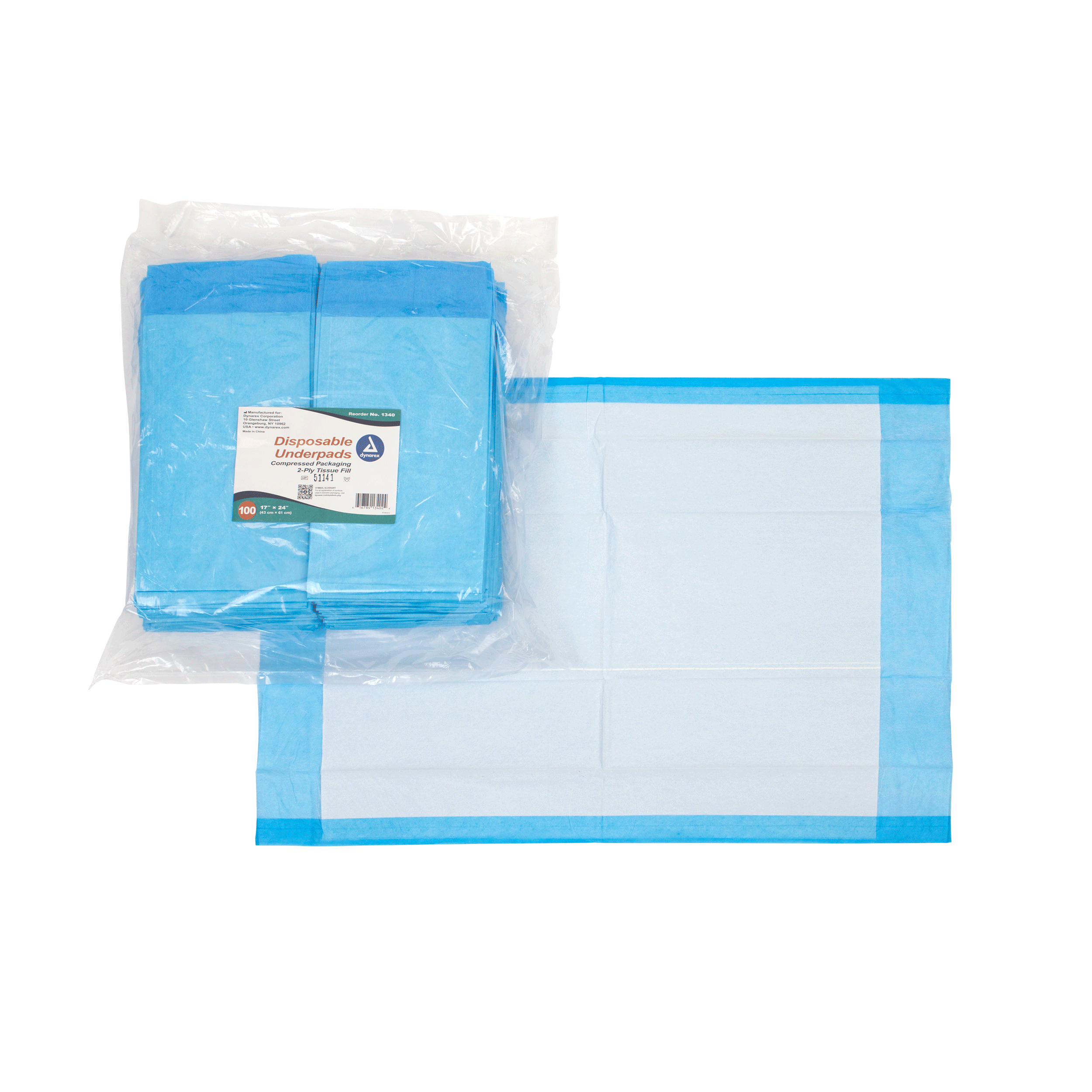 Disposable Underpads, 17 X 24 – Tissue Fill (2 Ply)