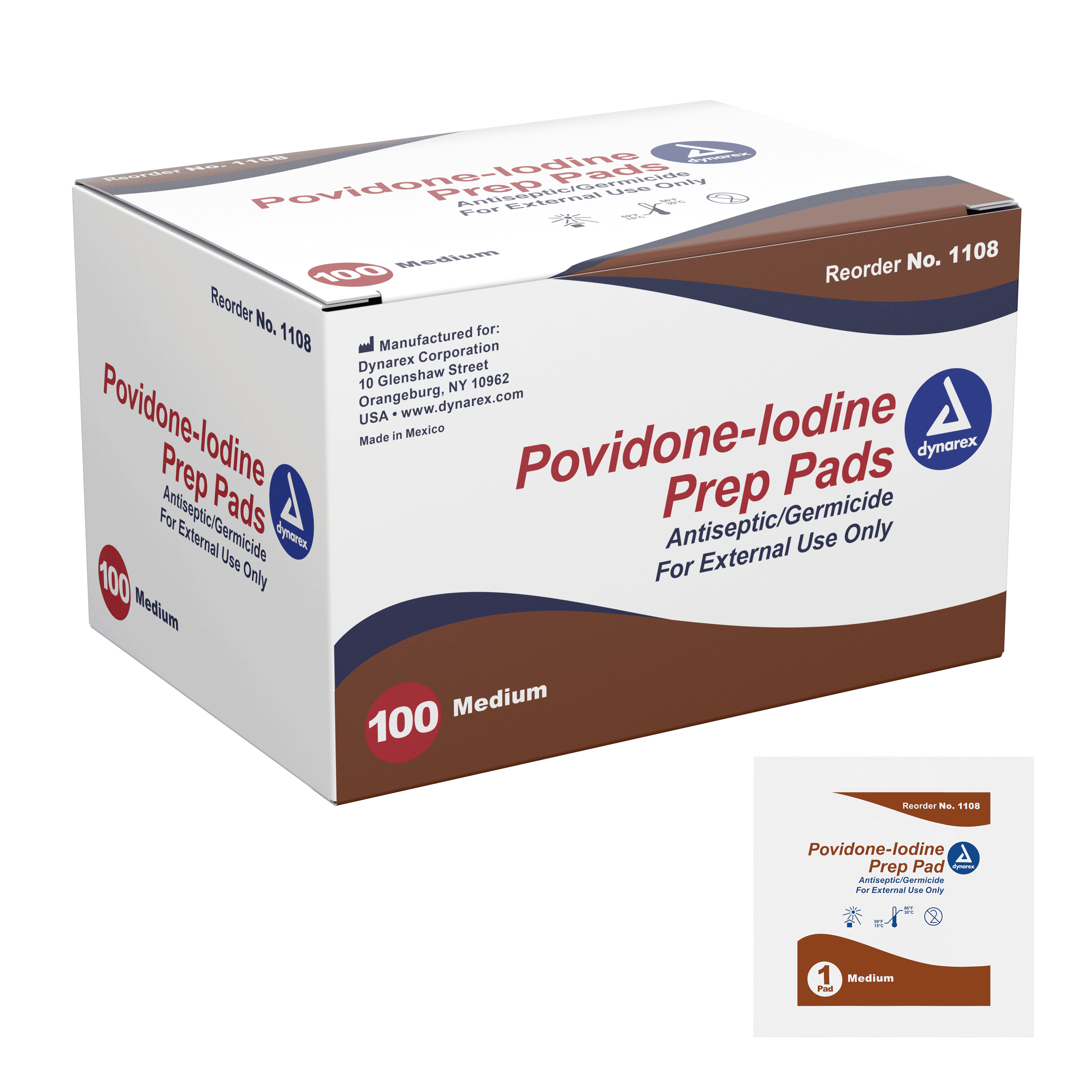 Povidone-Iodine Prep Pads — Medium