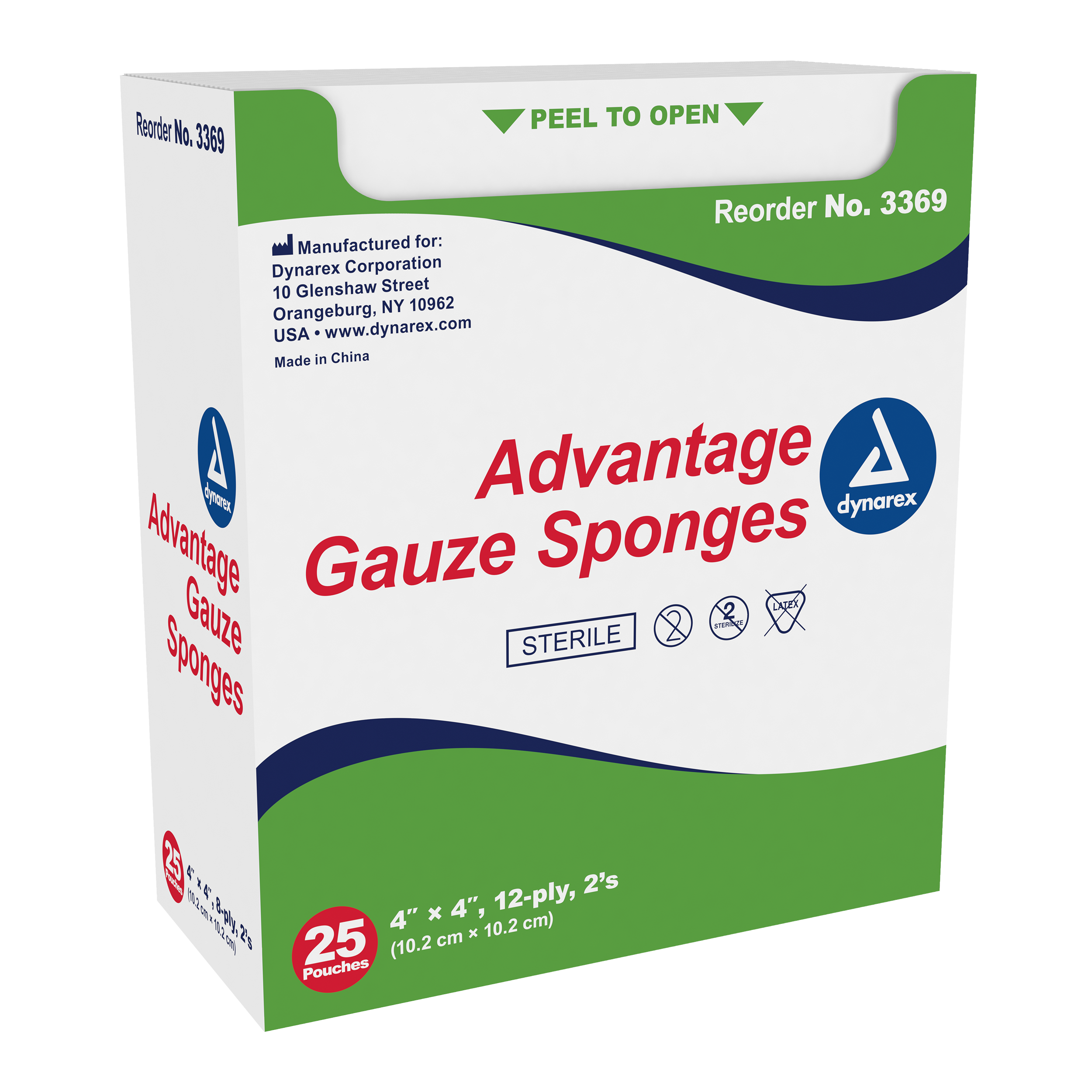 Advantage Gauze Sponge – Sterile 4″x 4″, 12 Ply, 2’s
