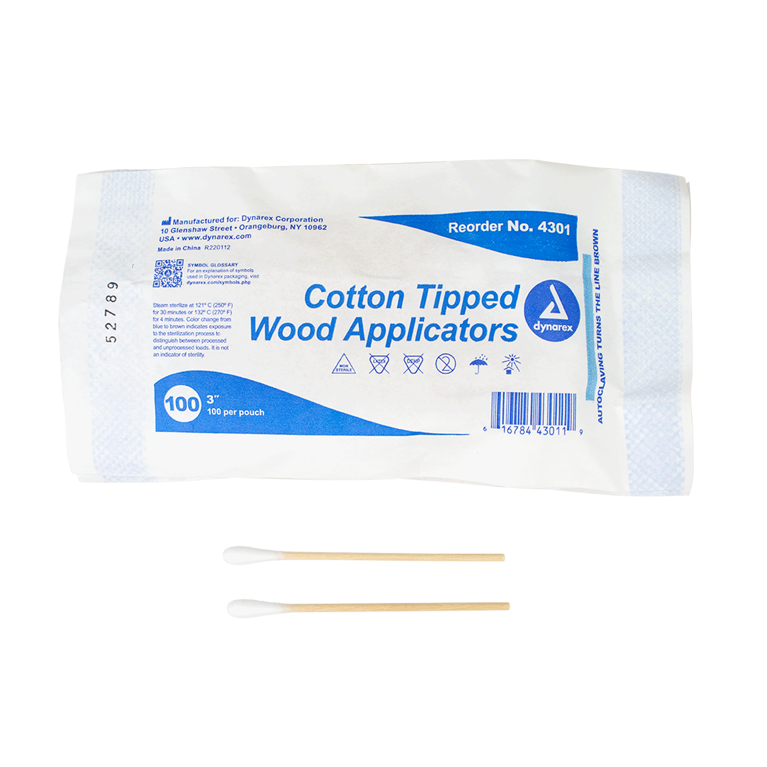 Cotton Tipped Wood Applicators Non-sterile 3in